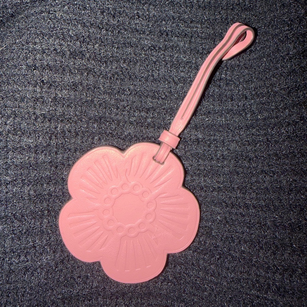 Coach Leather Pink Tea Rose Charm
